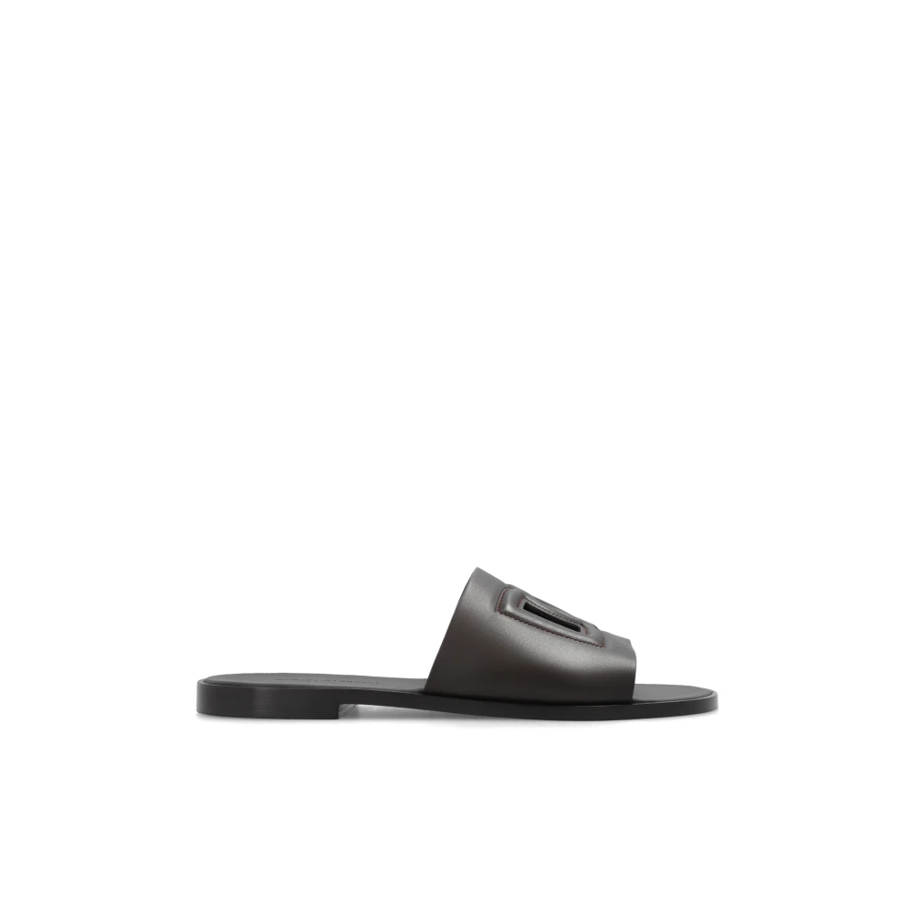 Dolce & Gabbana Herren Braun - Ledersandalen - Shoes - 40 Eu