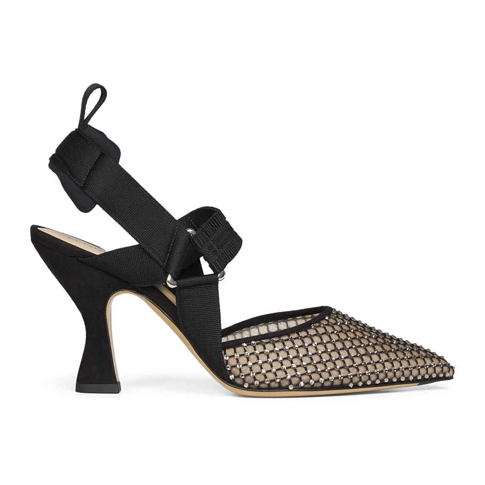 FENDI | Black mesh and suede Colibrì slingback pumps | female | 36 - Bild 4