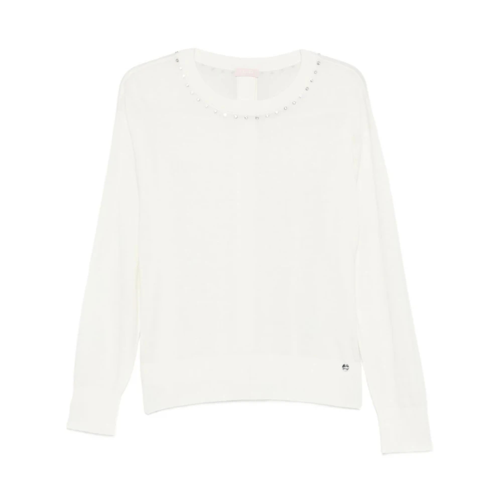 Liu Jo Damen Weiß - Crewneck Cardigan - Knitwear - L