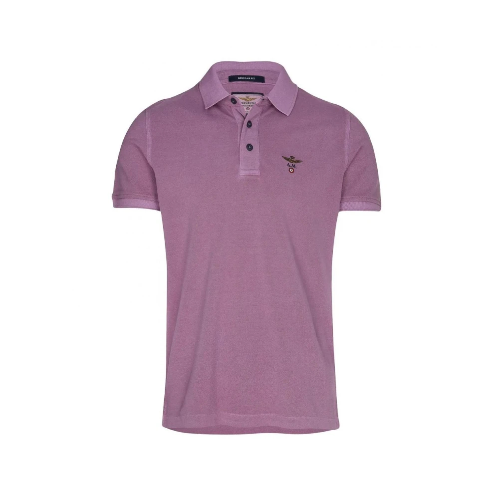 Aeronautica Militare Herren Violett - Piqué Polo - Tops - Lila - 2XL