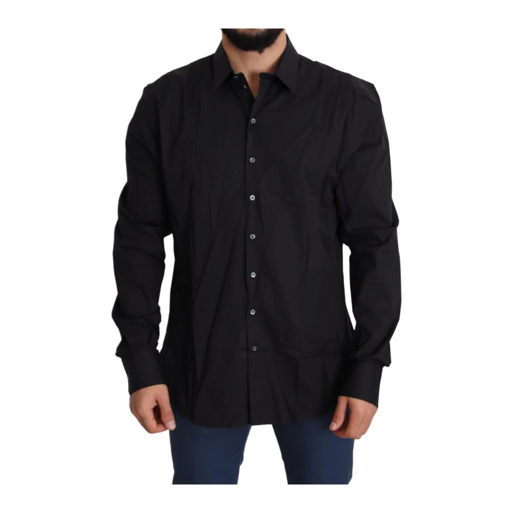 Dolce & Gabbana Herren Schwarz - Sicilia Langarmhemd - Shirts - K -4Xs