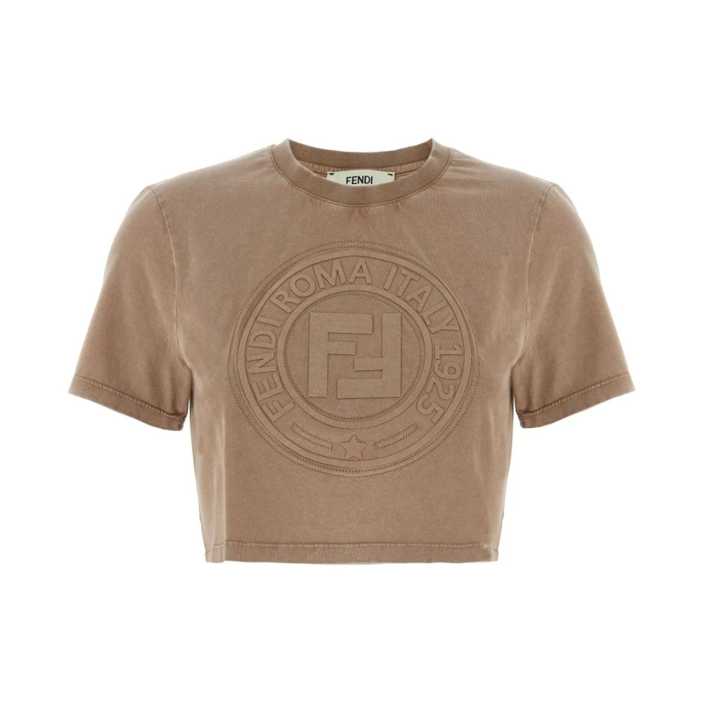 Fendi Damen Braun - Er Rundhalsausschnitt Kurzarm Top - Tops - M