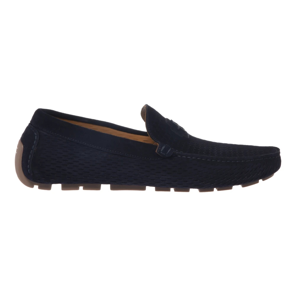 Baldinini Herren Blau - Perforated Suede Loafer - Shoes - 45 Eu