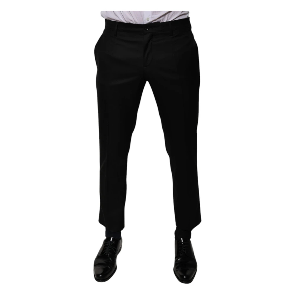 Dolce & Gabbana Herren Schwarz - E Woll-Tapered-Kleidhose - Trousers - K - S