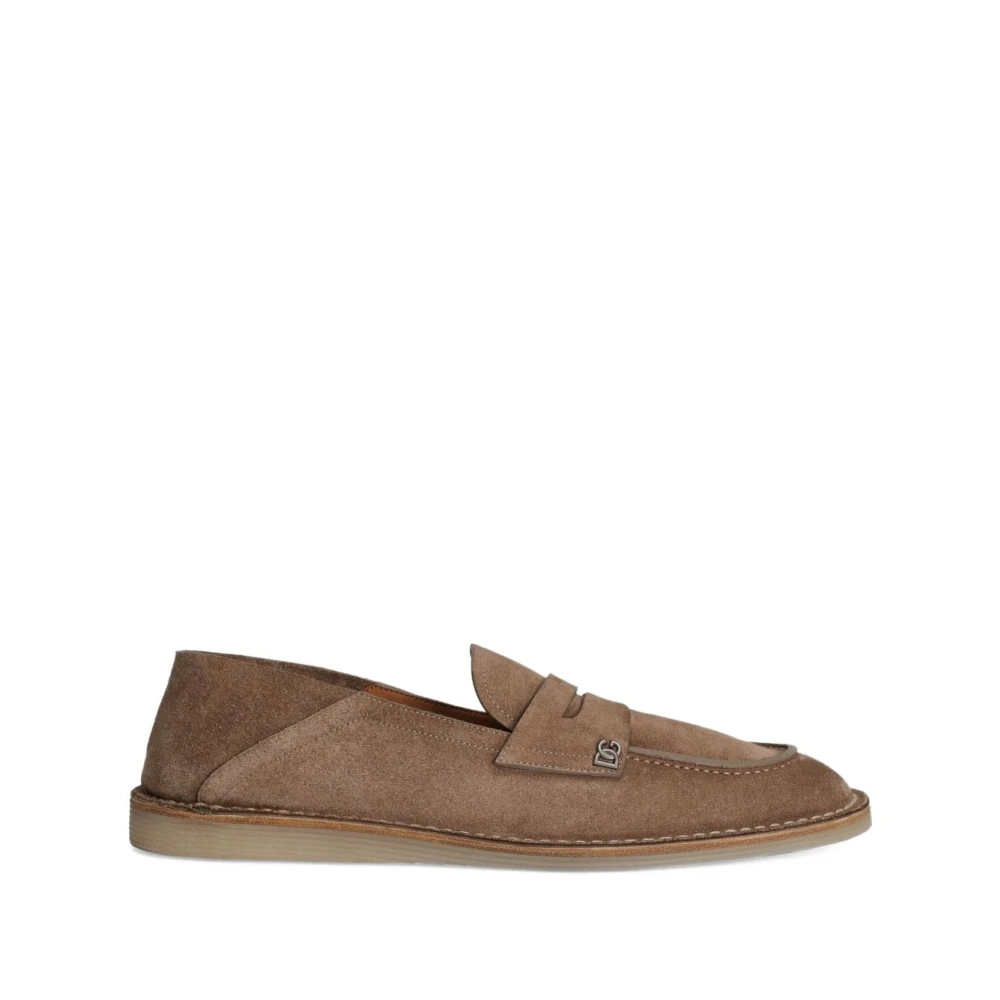 Dolce & Gabbana Herren Braun - Reversed Calfskin Slipper - Shoes - 42 Eu