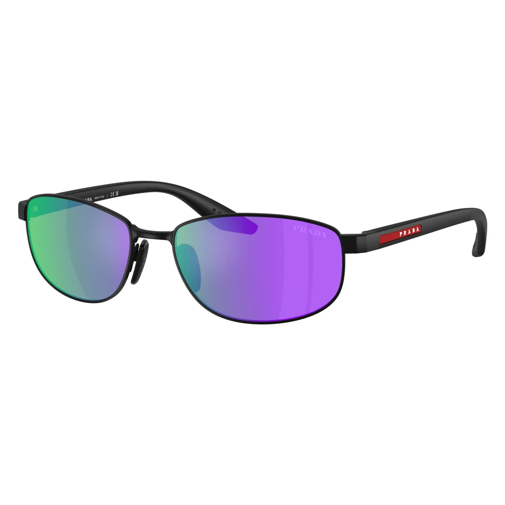 Prada Linea Rossa Herren Violett,Grün Mann Sunglass Ps B53s - Rahmenfarbe: Matt Schwarz, Linsenfarbe: Violett/Grün - Bild 3