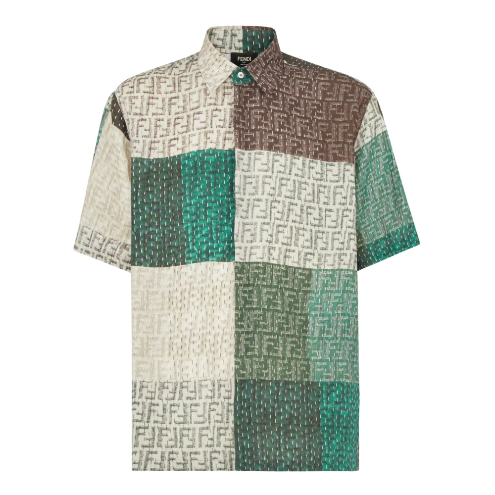 Fendi Herren Multicolor - Ff Leinenhemd - Shirts - Mehrfarbig - M