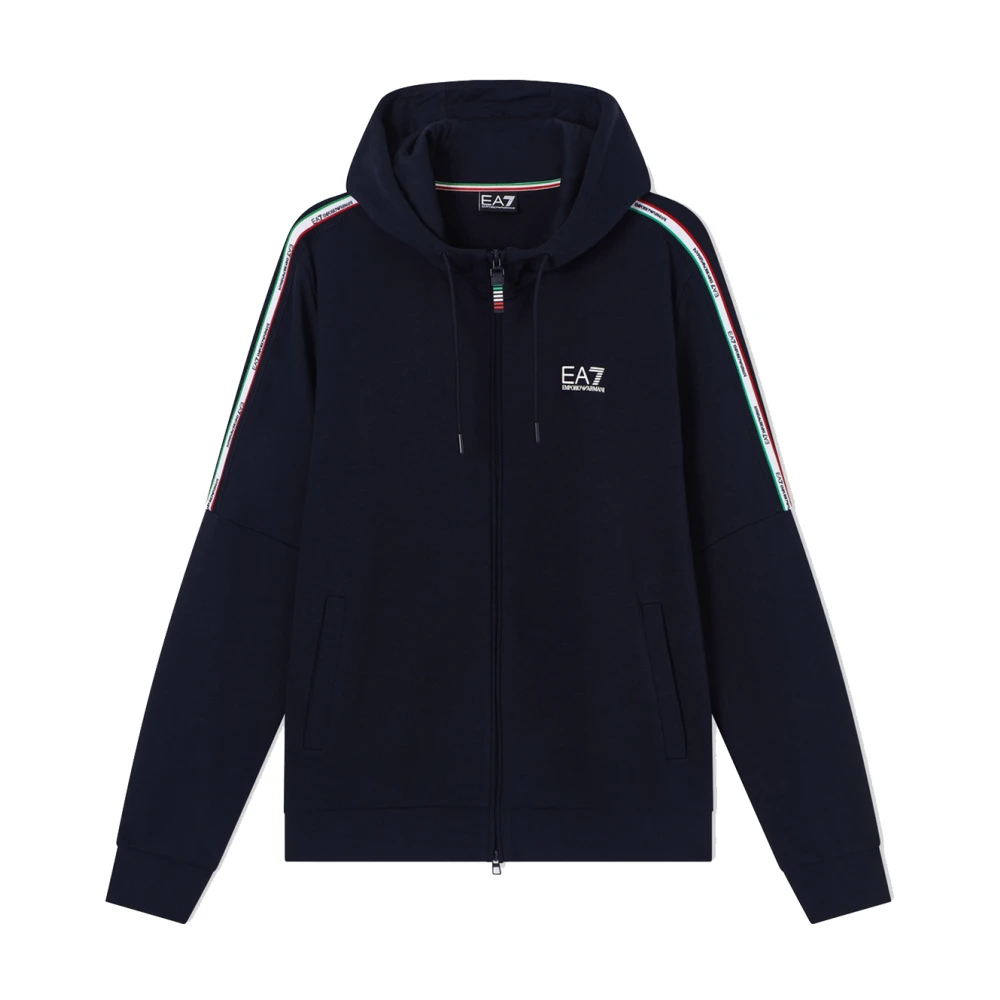 Emporio Armani Ea7 Herren Blau - Logo Series Kapuzenpullover - Sweatshirts & Hoodies - M