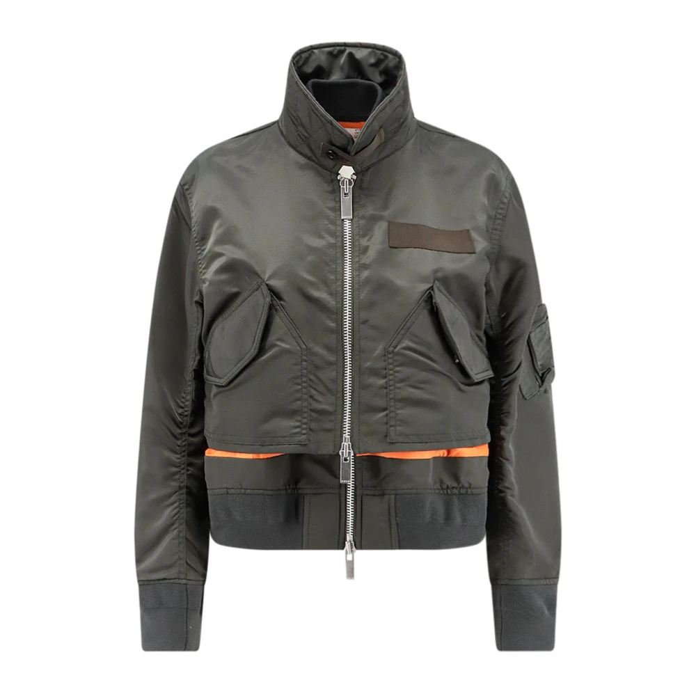 Sacai - Cropped Nylon Jacket - Jackets - Damen - Grün - L