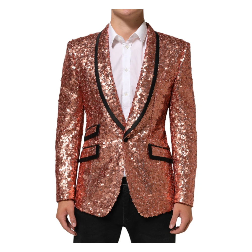 Dolce & Gabbana Herren Rosa - Sicilia 1 Button Suit Blazer - Jackets - 3XL