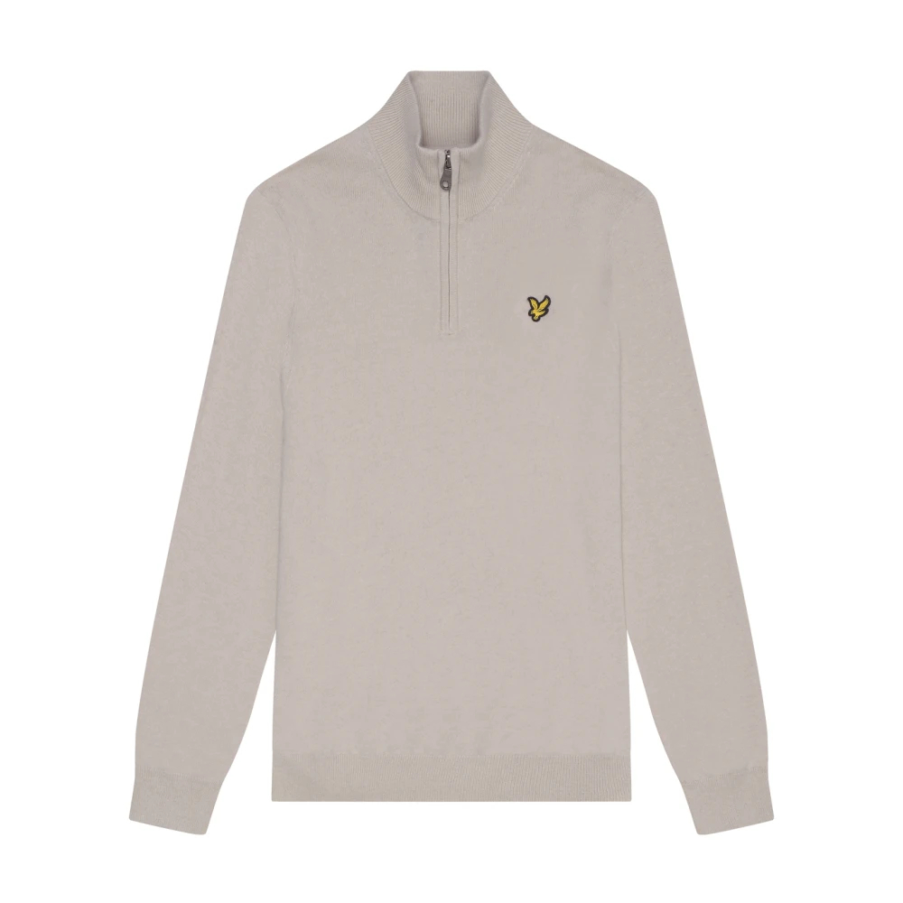 Lyle & Scott Beige Pull Aus Merinowolle Mit Halbem Reißverschluss - Bild 6