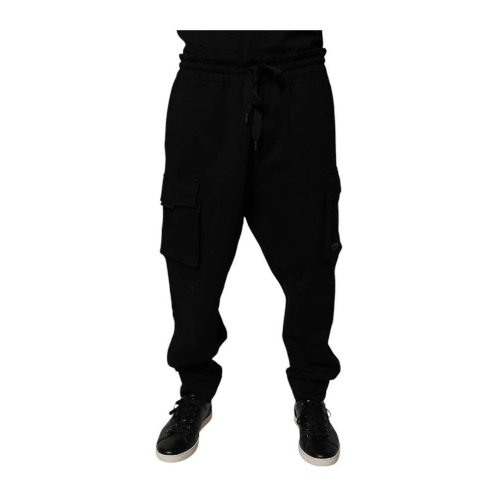 Dolce & Gabbana Herren Schwarz - E Cargo Jogger Sweatpants Mit Kordelzug - Trousers - K - 3XL
