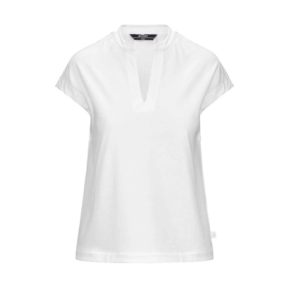 K-Way Damen Weiß - Weiches Jersey Polo Shirt - Tops - Xs