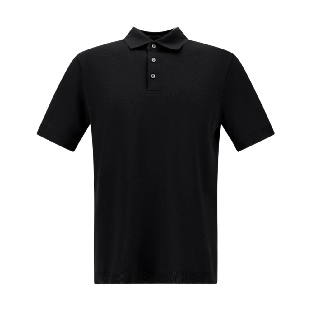 Herno Herren Schwarz - Polo-Shirt Mit Jersey-Strick-Effekt - Tops - K - L