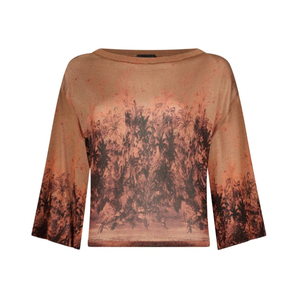 Liu Jo Damen Braun - Bedruckter Pullover - Knitwear - M
