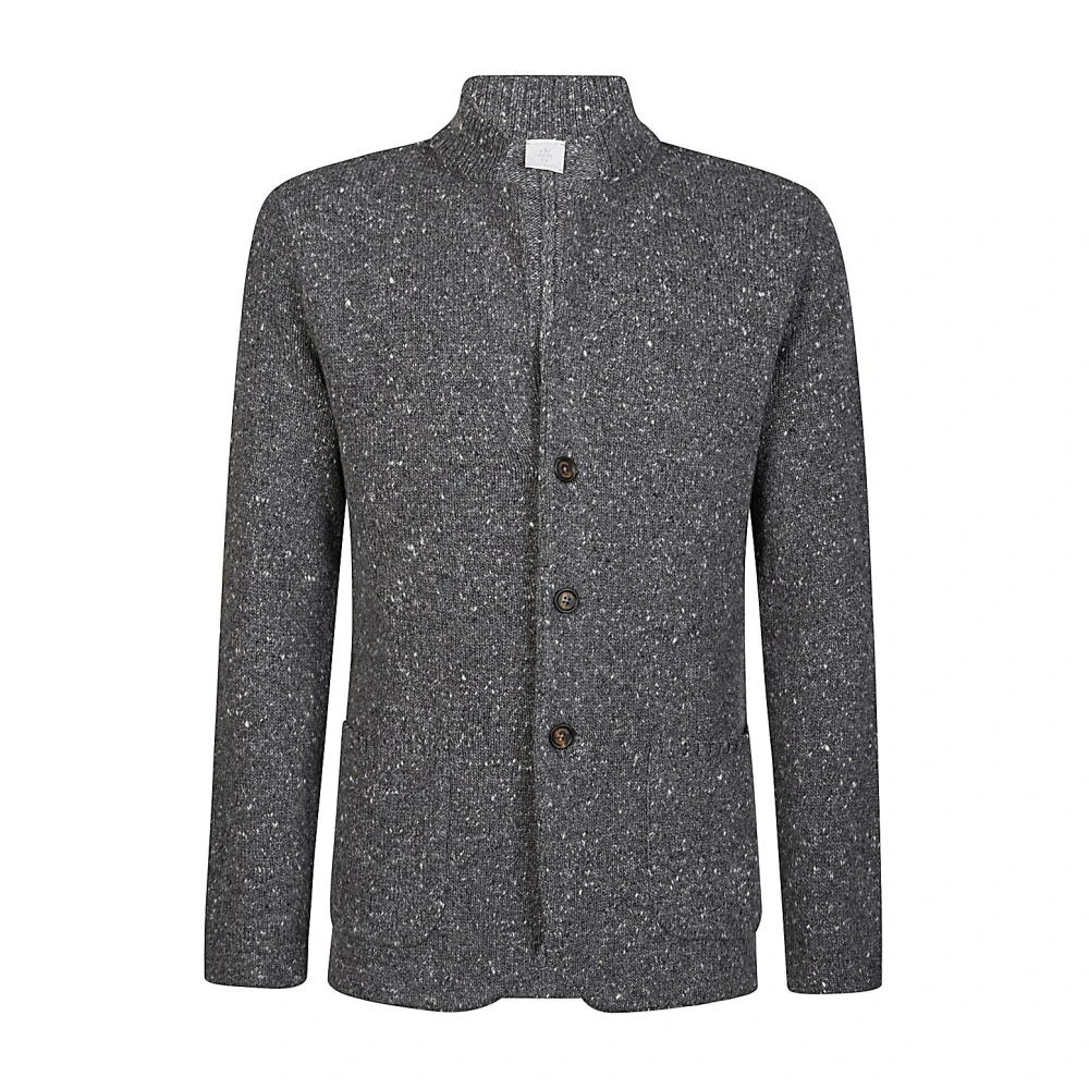 Eleventy Herren Grau - Kaschmirwolle Stehkragenjacke - Knitwear - L