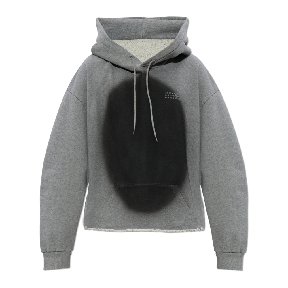 Mm6 Maison Margiela Damen Grau - Spray Hoodie - Sweatshirts & Hoodies - S