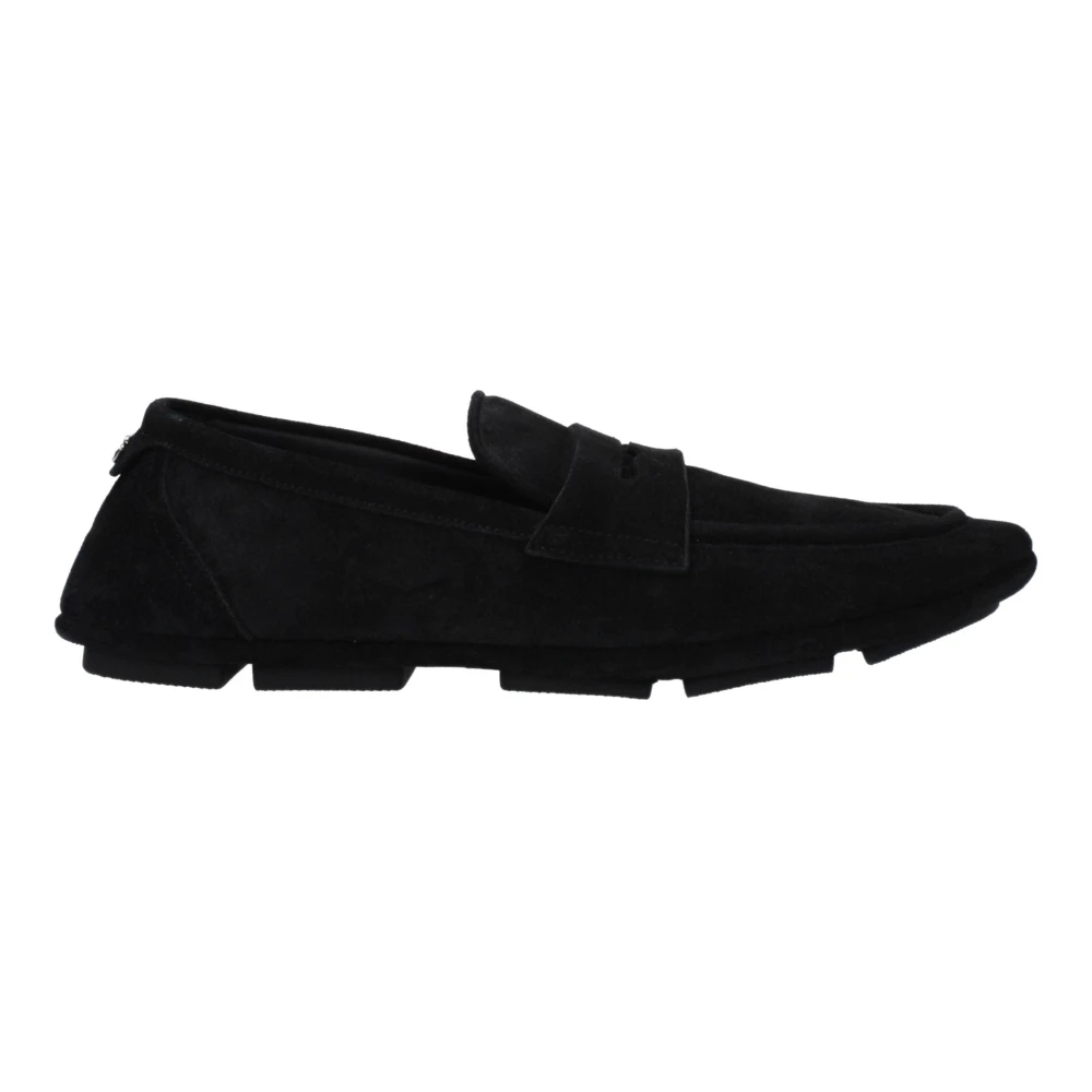 Dolce & Gabbana Herren Schwarz - Suede Loafers - Shoes - K - 41 Eu