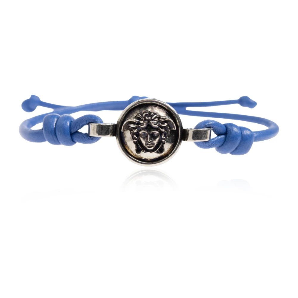 Versace Unisex Blau - Medusa Lederarmband - Accessories - One Size