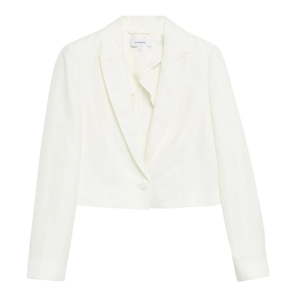 Comma Damen Weiß - Cropped Blazer - Jackets - S
