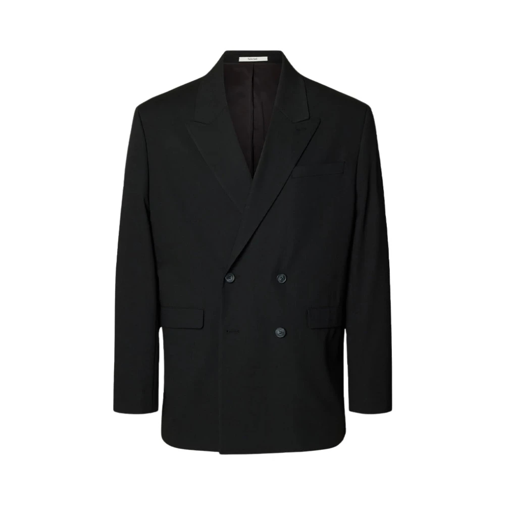 Selected Homme Herren Sakko Regular Fit Schwarz Gr. 56 - Bild 3