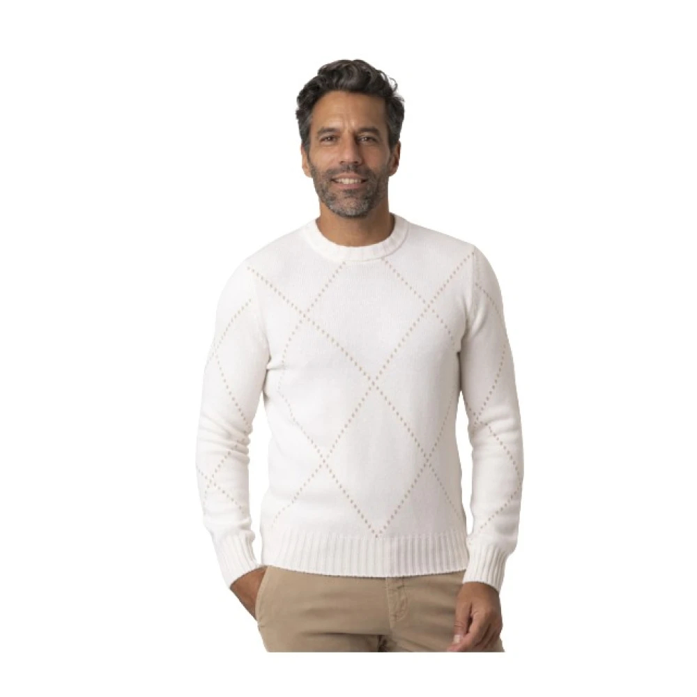 Gran Sasso Herren Weiß - Rundhalspullover - Knitwear - 2XL