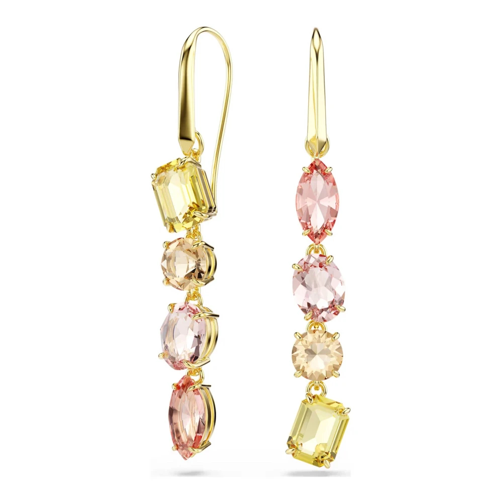 Swarovski Gema Drop-Ohrhänger, Asymmetrisches Design, Verschiedene Schliffe, Rosa, 18K Goldbeschichtet Mehrfarbig - Bild 6
