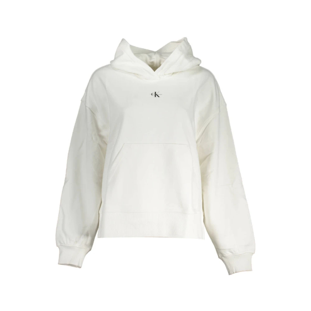 Calvin Klein, Damen, Pullover, White Cotton Women Sweater, Weiss, (L) - Bild 4