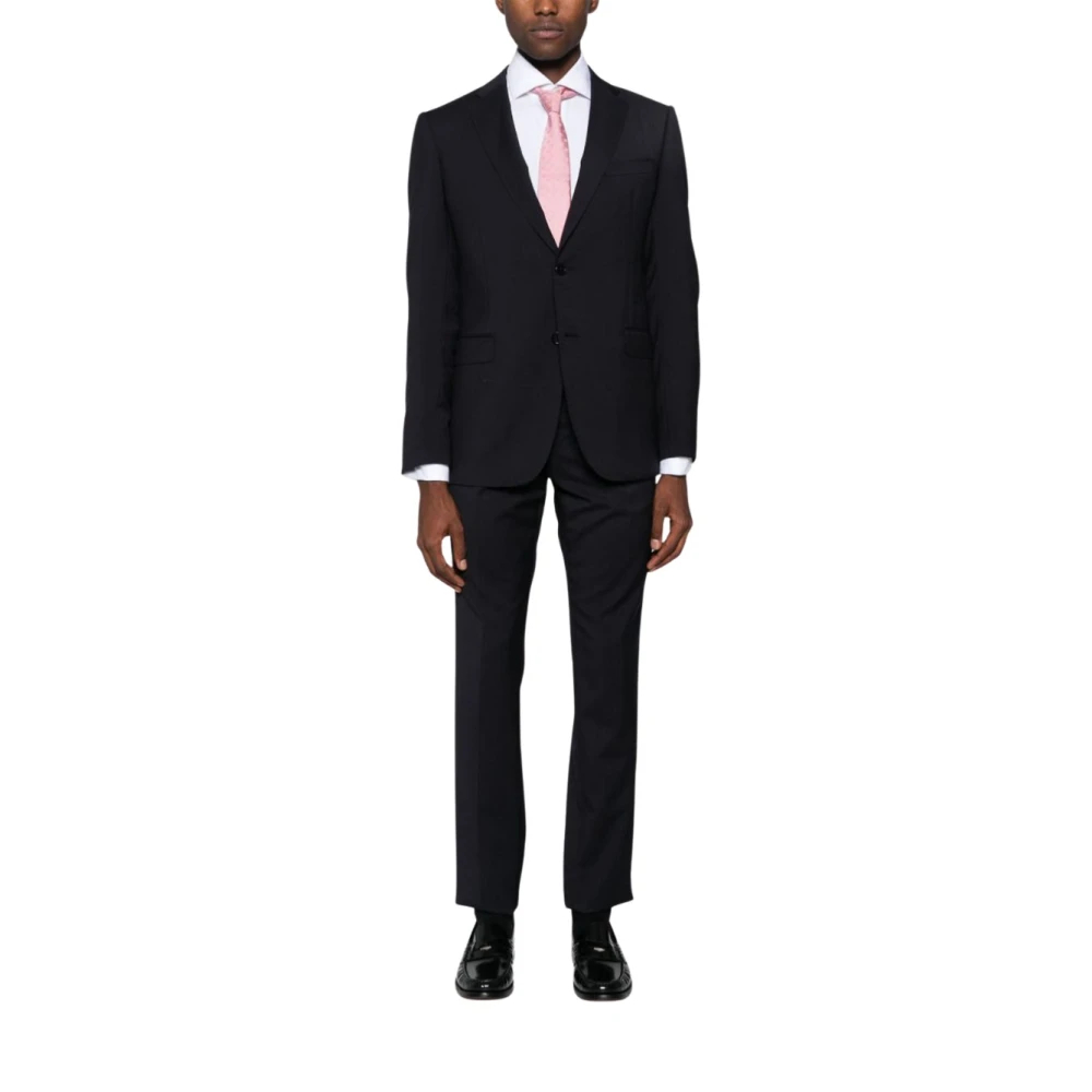 Emporio Armani Herren Grau - Einreihiger Anzug Aus Wolle - Suits - S