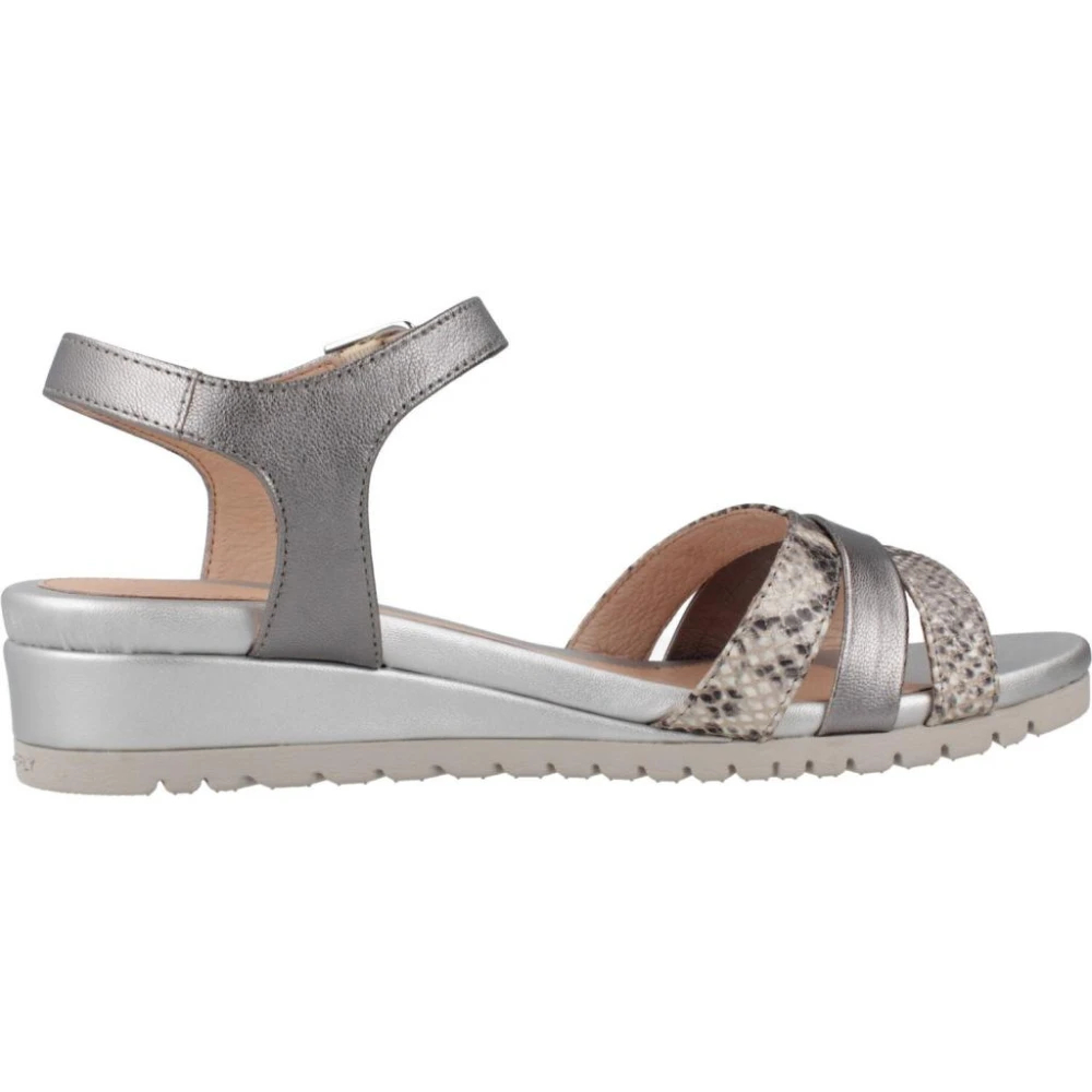 Stonefly - Schlangen Geprägte Ledersandalen - Shoes - Damen - Grau - 36 Eu