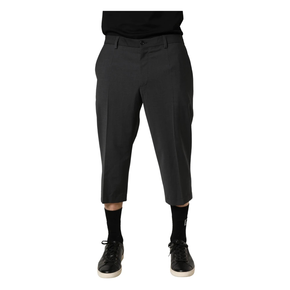 Dolce & Gabbana Herren Grau - Woll Cropped Chino Hose - Trousers - 2XL