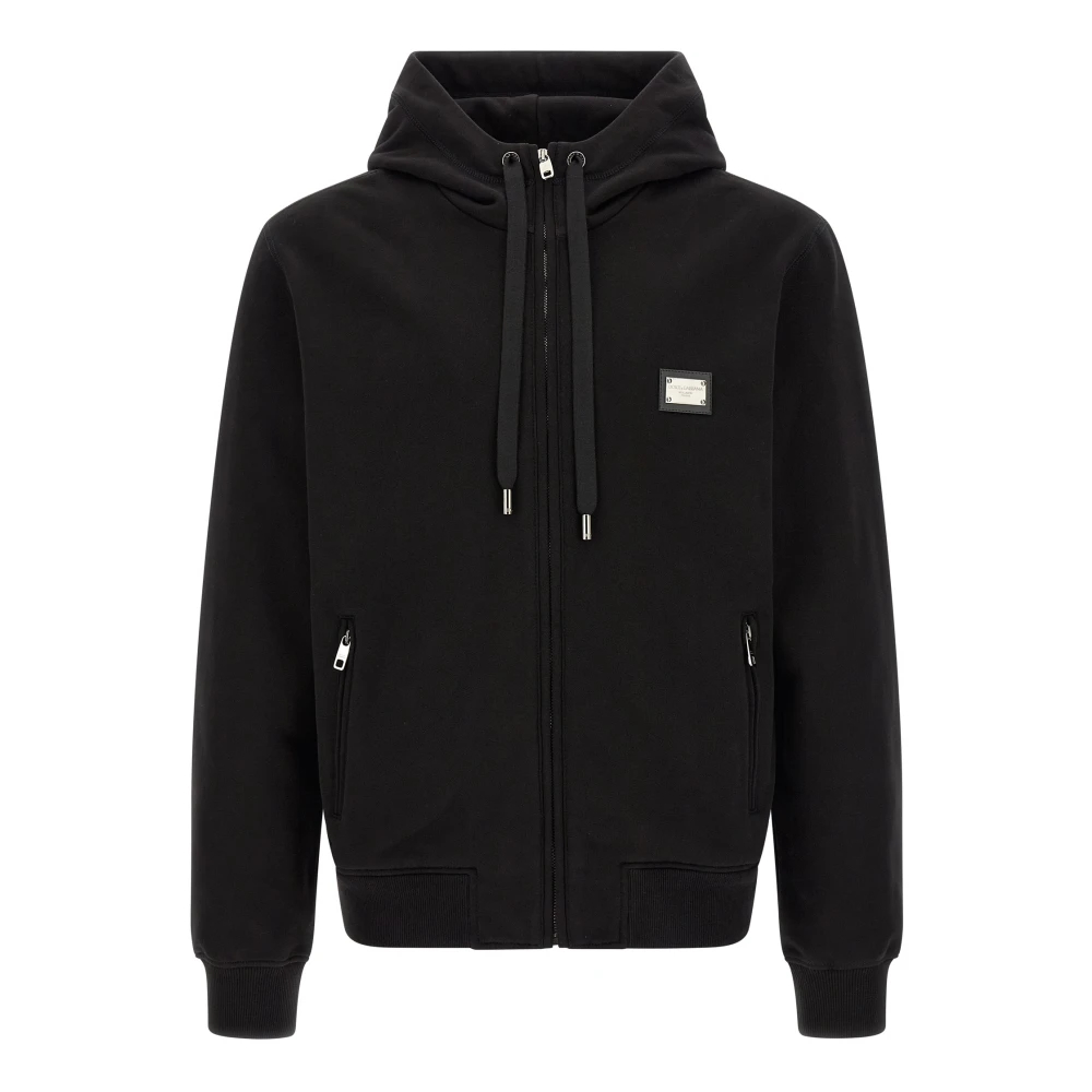 Dolce & Gabbana Herren Schwarz - Jersey Zip-Up Hoodie - Sweatshirts & Hoodies - K - M