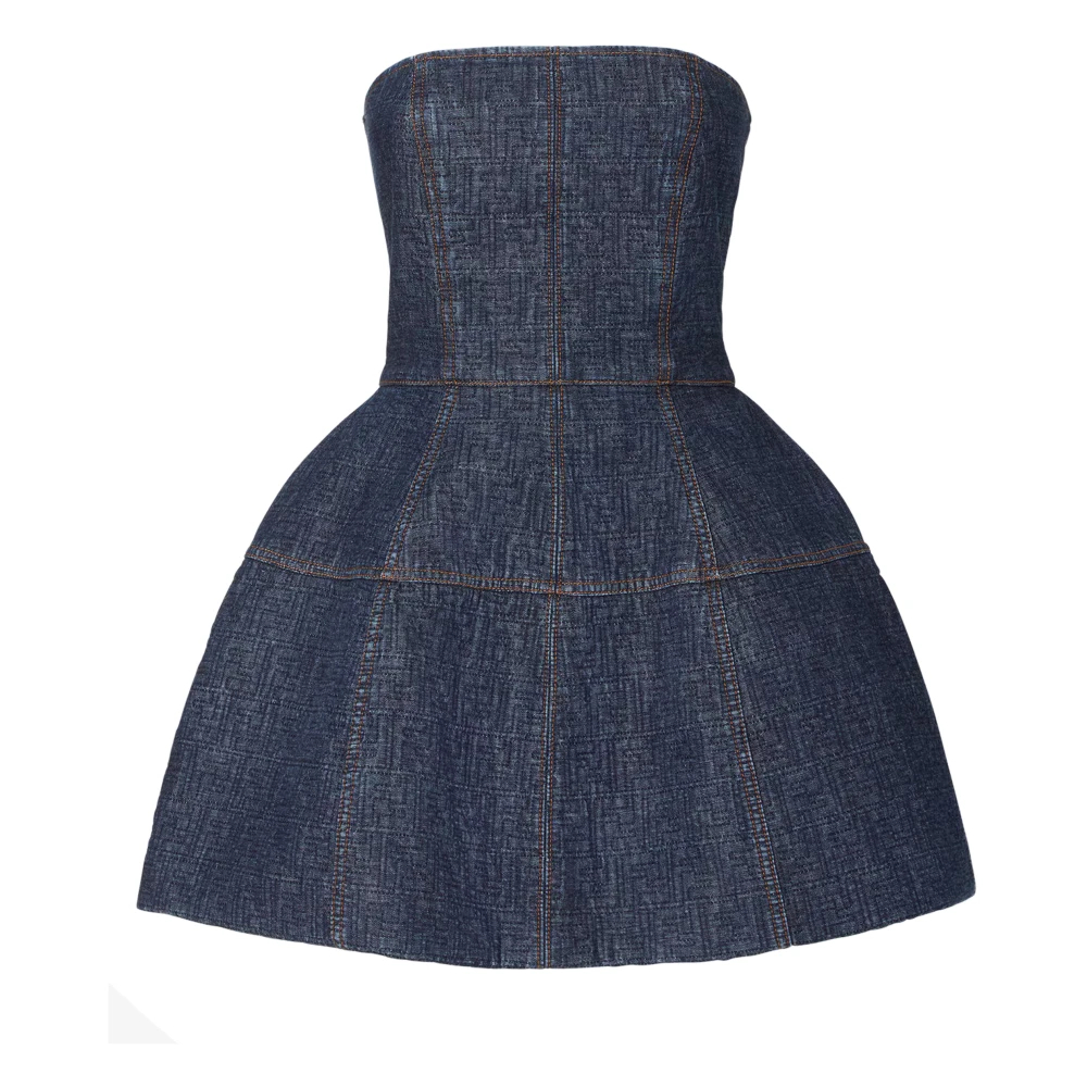 Fendi Damen Blau - Ff Jeans-Bustierkleid - Dresses - S