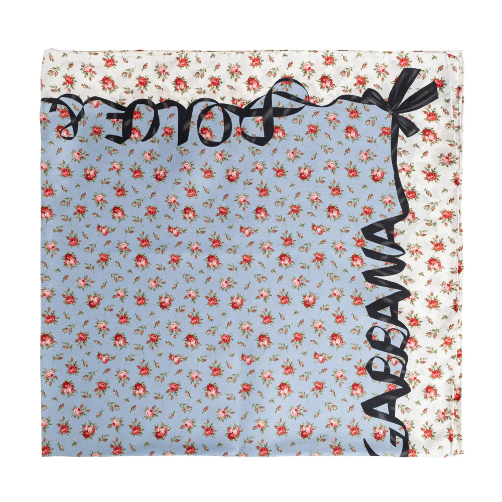 Dolce & Gabbana Damen Blau - Seidentuch Mit Blumenmuster - Accessories - One Size
