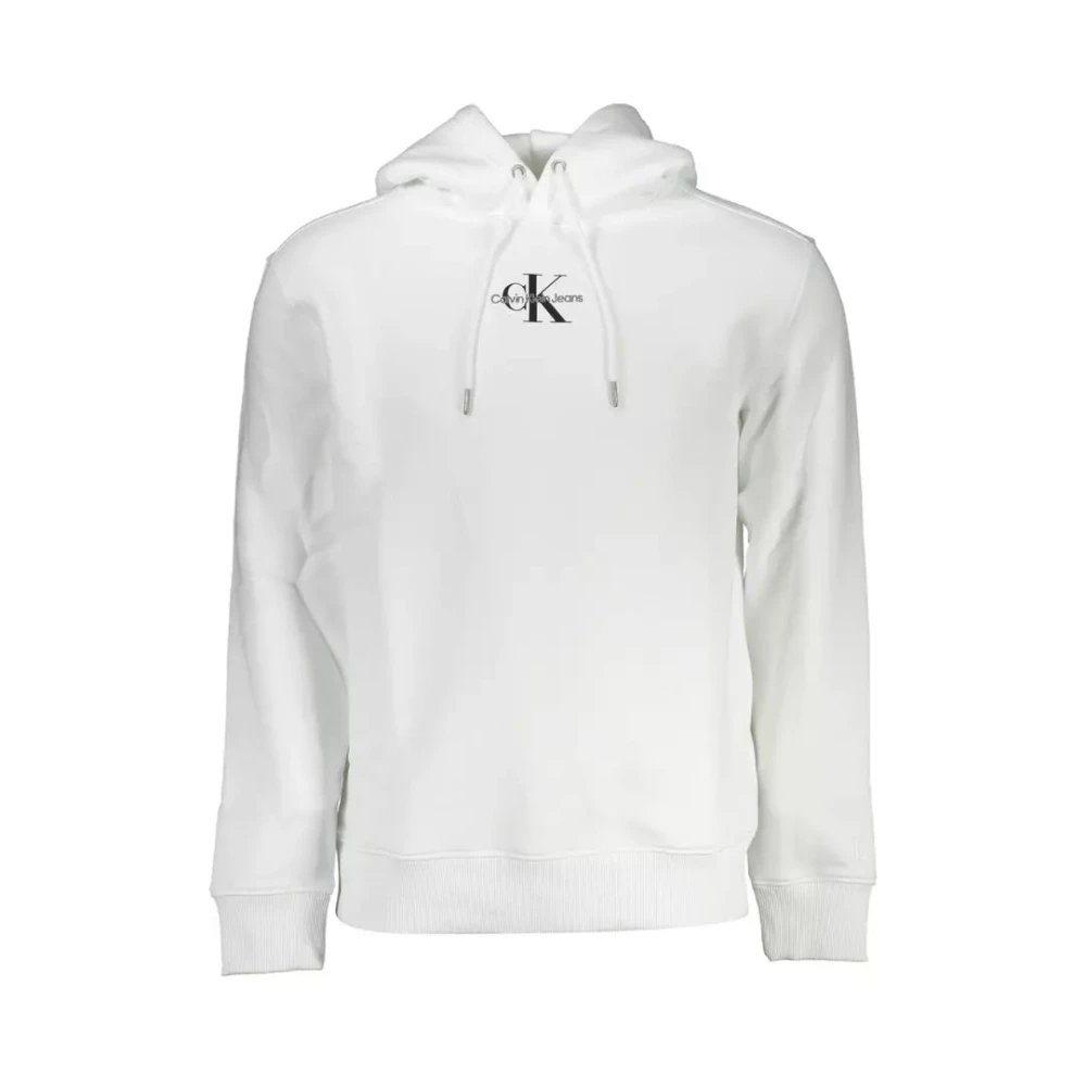 Calvin Klein, Herren, Pullover, White Cotton Men's Sweatshirt, Weiss, (XXL) - Bild 4