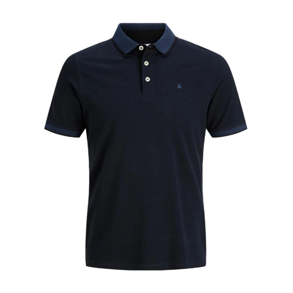 Jack & Jones Herren Blau/Schwarz Poloshirt "Jjepaulos Poloshirt Mit Klassischem Kragen Und Figurbetonter Form", Gr. S, (, Navy), Piqué, Obermateria... - Bild 13