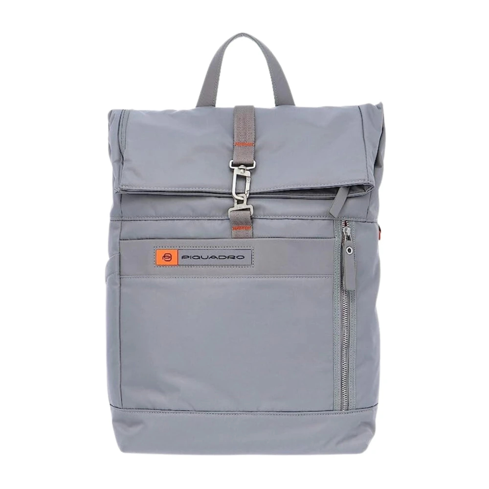 Piquadro Damen Grau - Recycelter Er Technischer Stoff Roll Top Rucksack - Bags - One Size