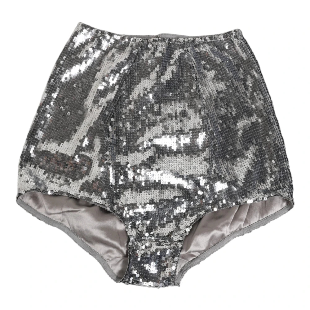 Dolce & Gabbana Damen Grau - Silbernes Pailletten-Slip-Girdle-Höschen - Underwear - S