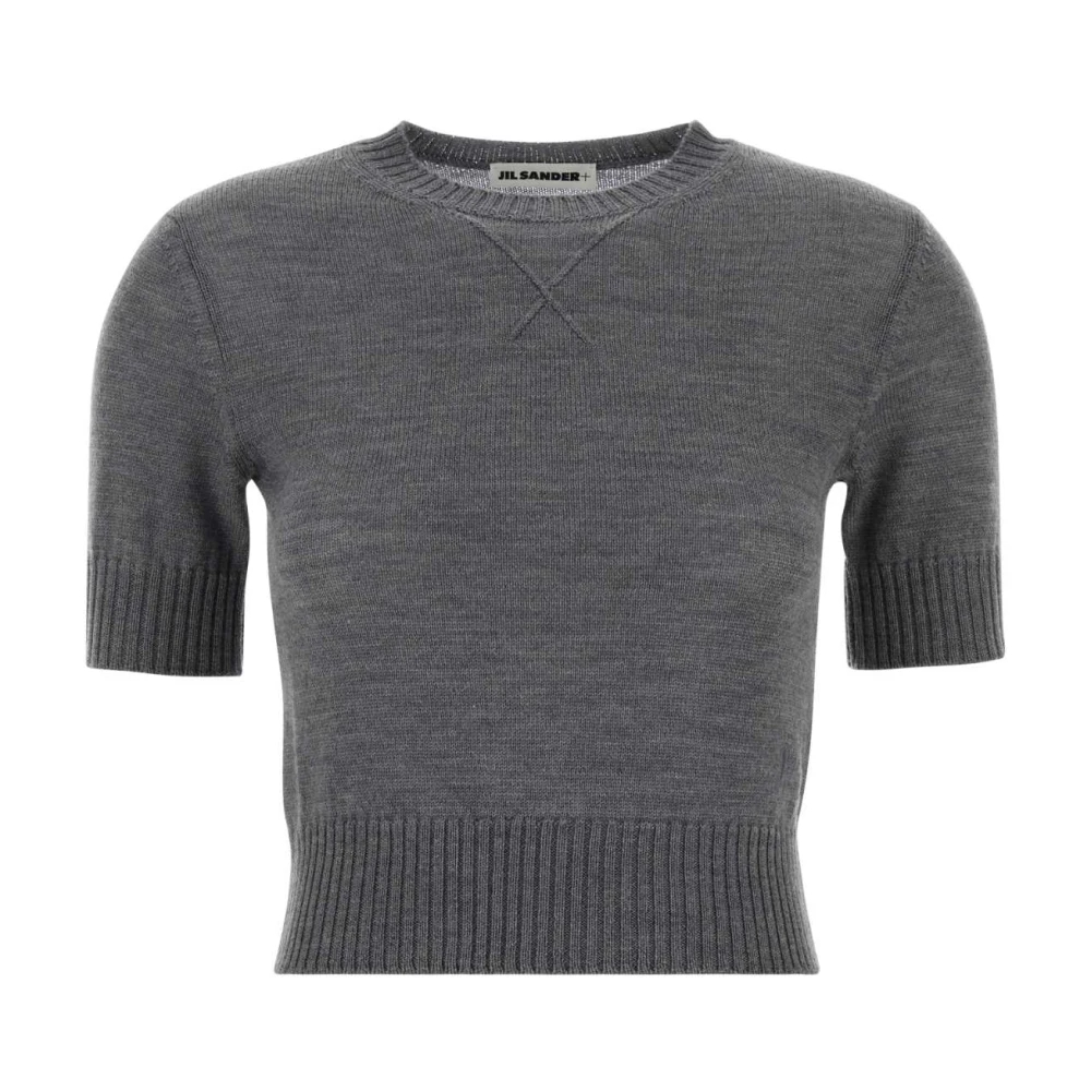 Jil Sander Damen Grau - Rundhals-Wollpullover - Knitwear - Xs