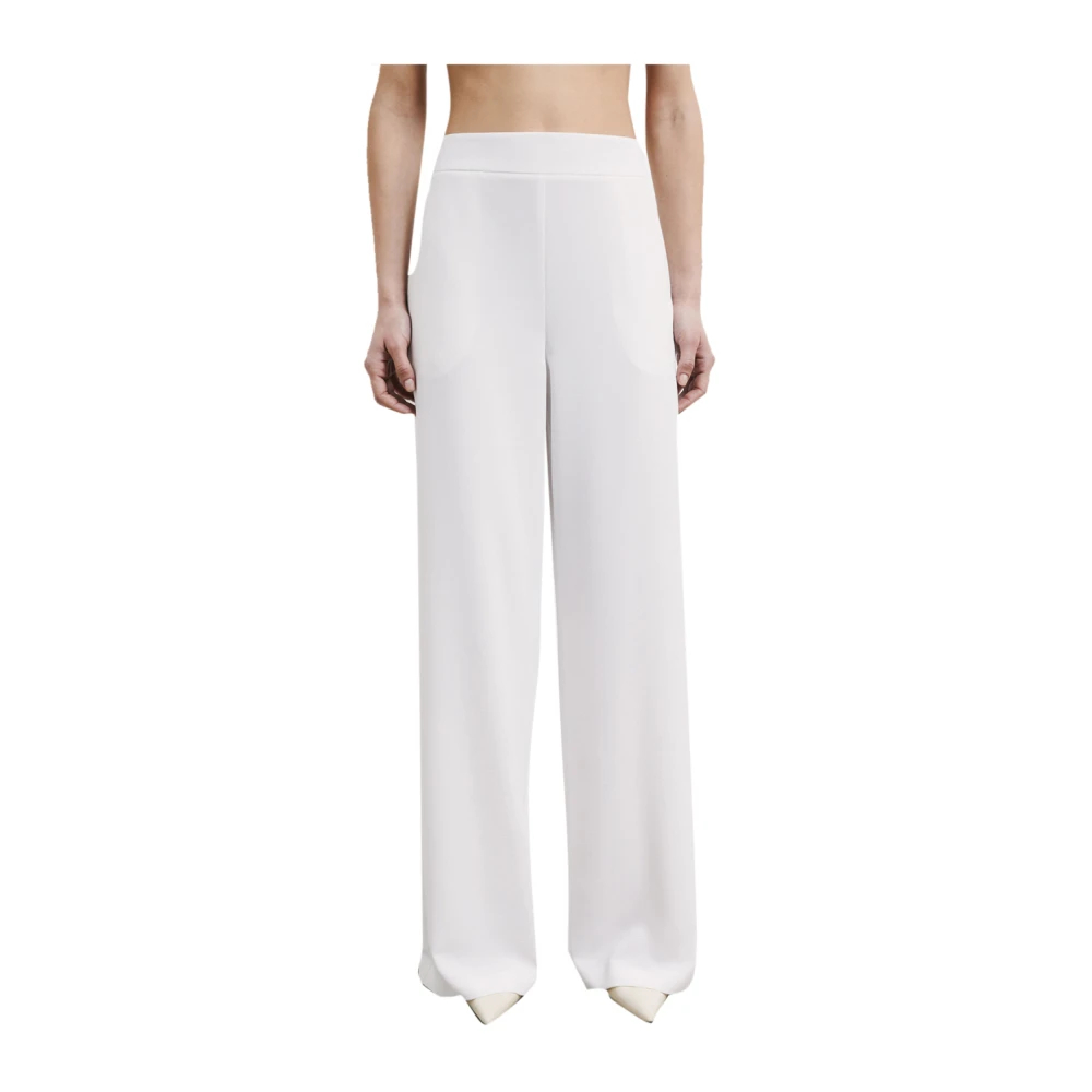 Patrizia Pepe Damen Weiß - Palazzo Crêpe Hose - Trousers - S