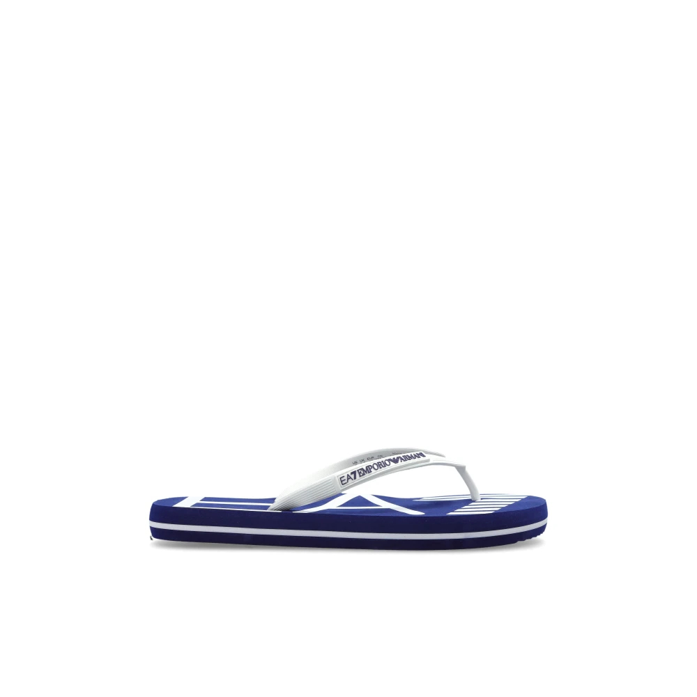 Emporio Armani Ea7 Damen Weiß - Gummi-Zehentrenner Mit Logo - Shoes - 36 Eu
