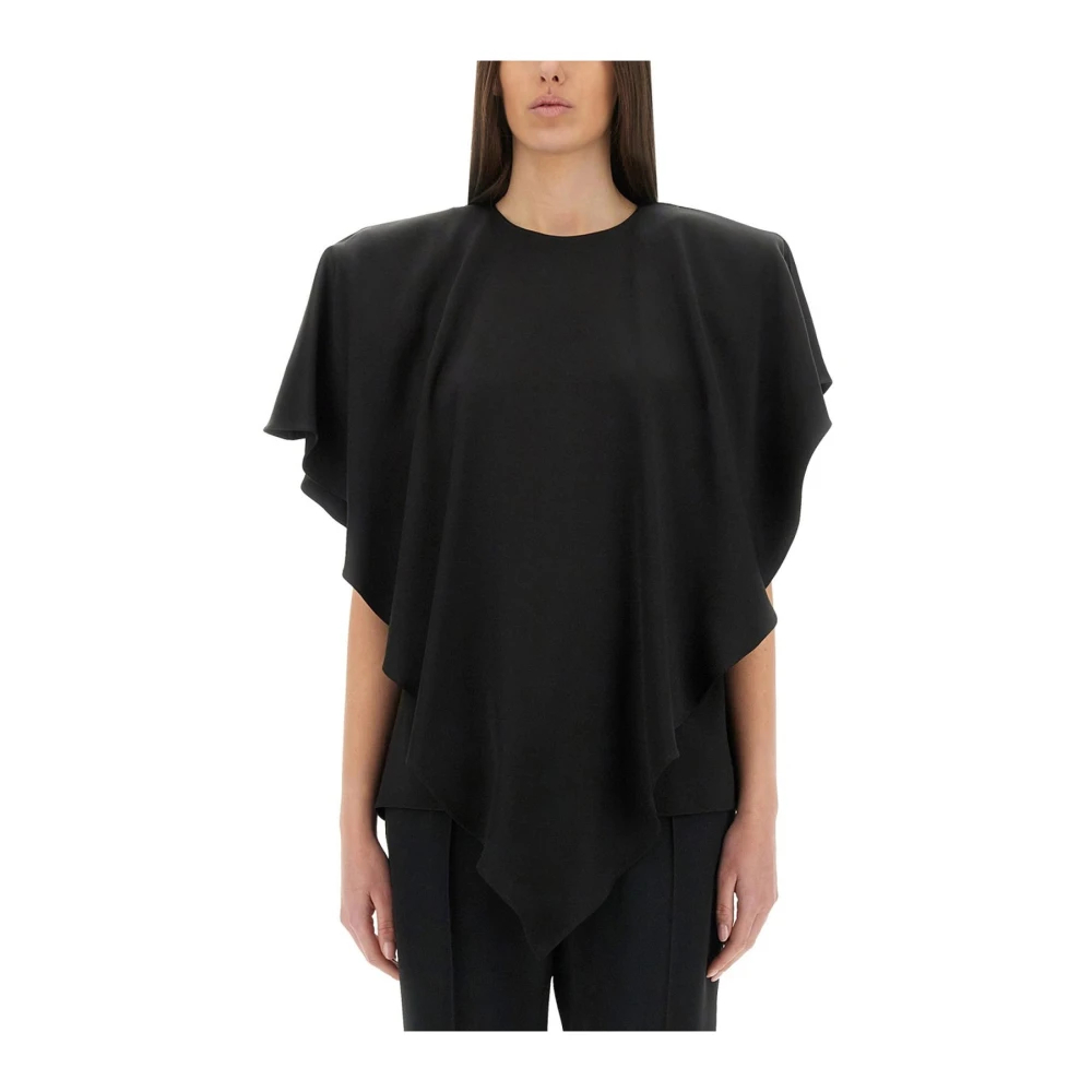 Stella Mccartney Damen Schwarz - Asymmetrisches Cape-Top - Blouses & Shirts - K - Xs