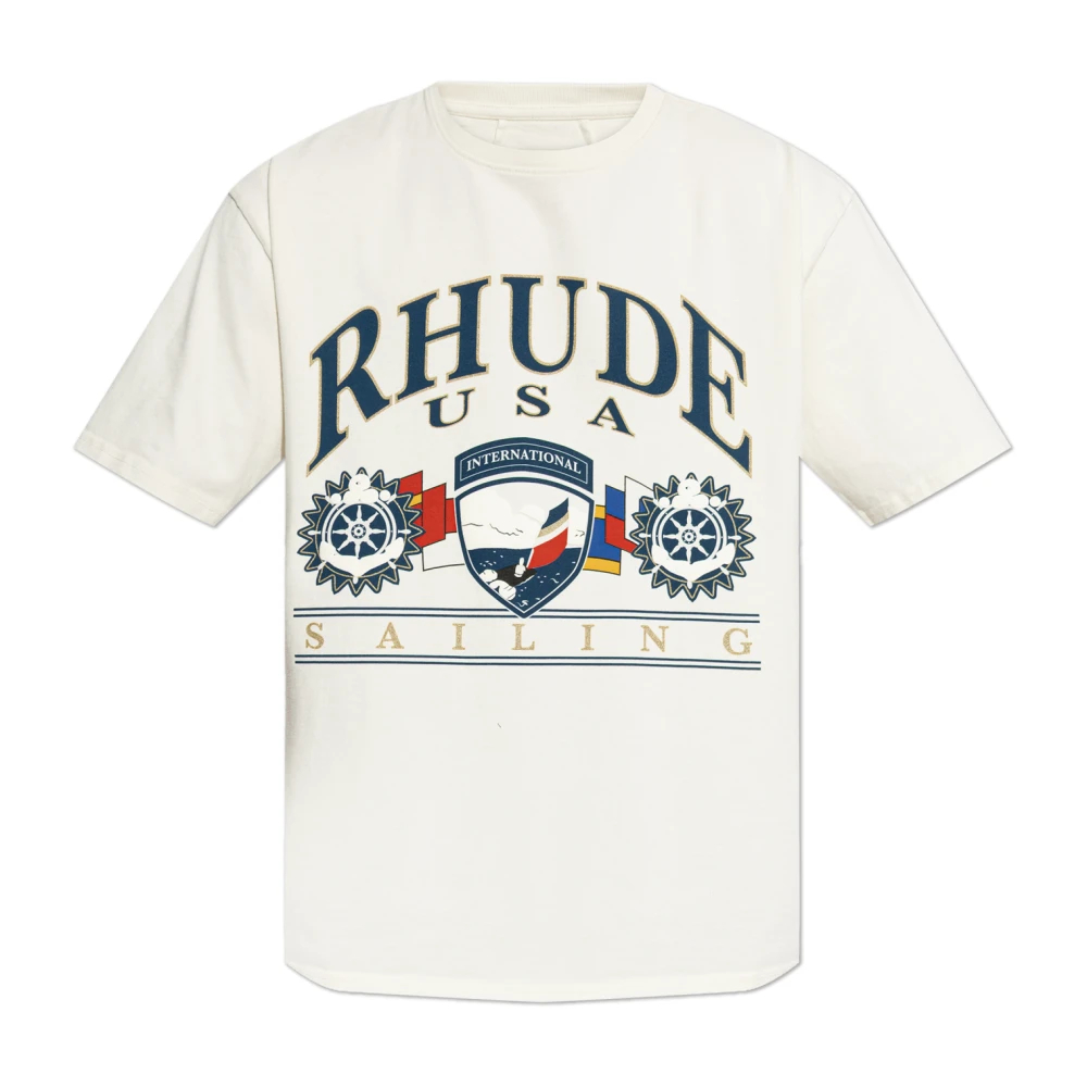 Rhude Herren Beige - T-Shirt Mit Logo - Tops - S