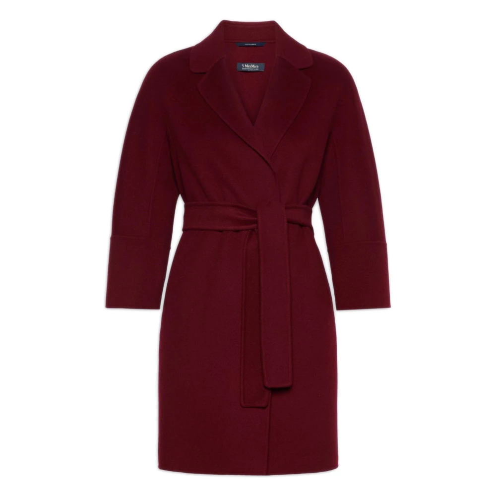 Max Mara - Wollmantel Mit Gürtel - Coats - Damen - Rot - S