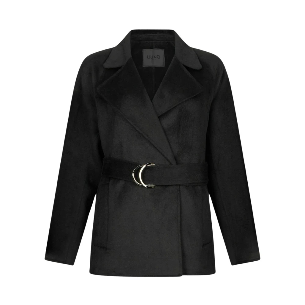 Liu Jo Damen Schwarz - Wollmantel Mit Gürtel - Coats - K - S