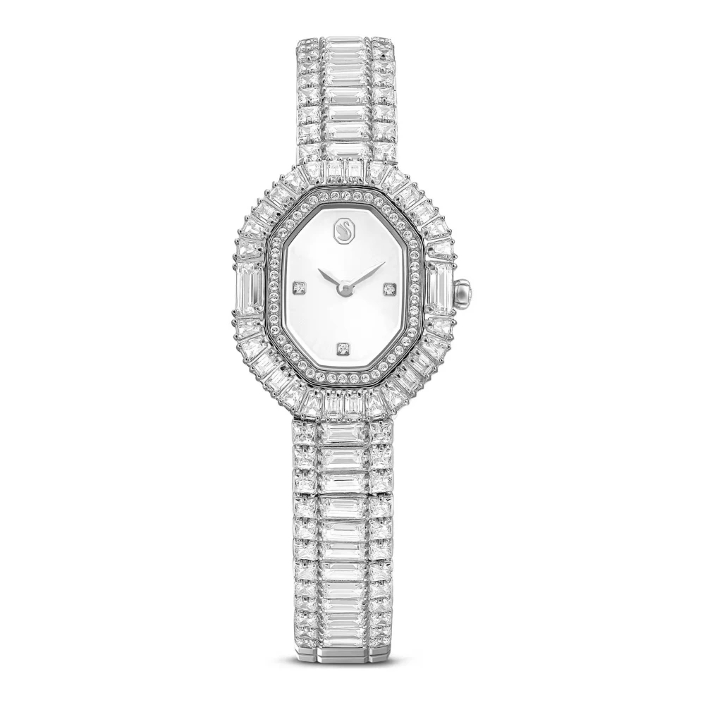 Swarovski Matrix Octagon Uhr, Baguette-Schliff, Metallarmband, Edelstahl Silberfarben - Bild 4