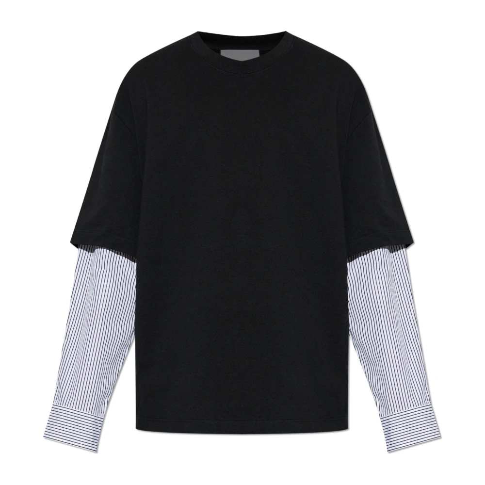Jil Sander Herren Schwarz - Gestreiftes Langarm-T-Shirt - Tops - K - Xl