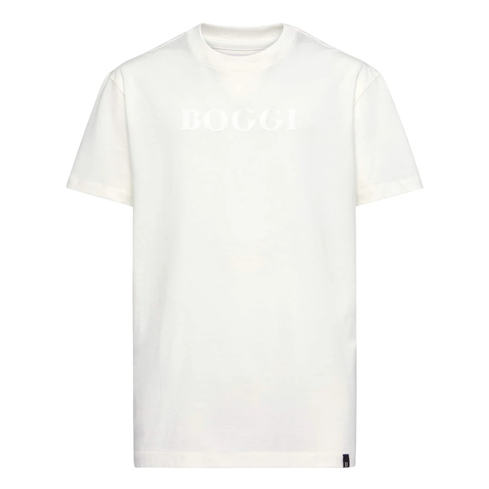 Boggi Milano Herren Weiß - Cotton Jersey T-Shirt - Tops - M