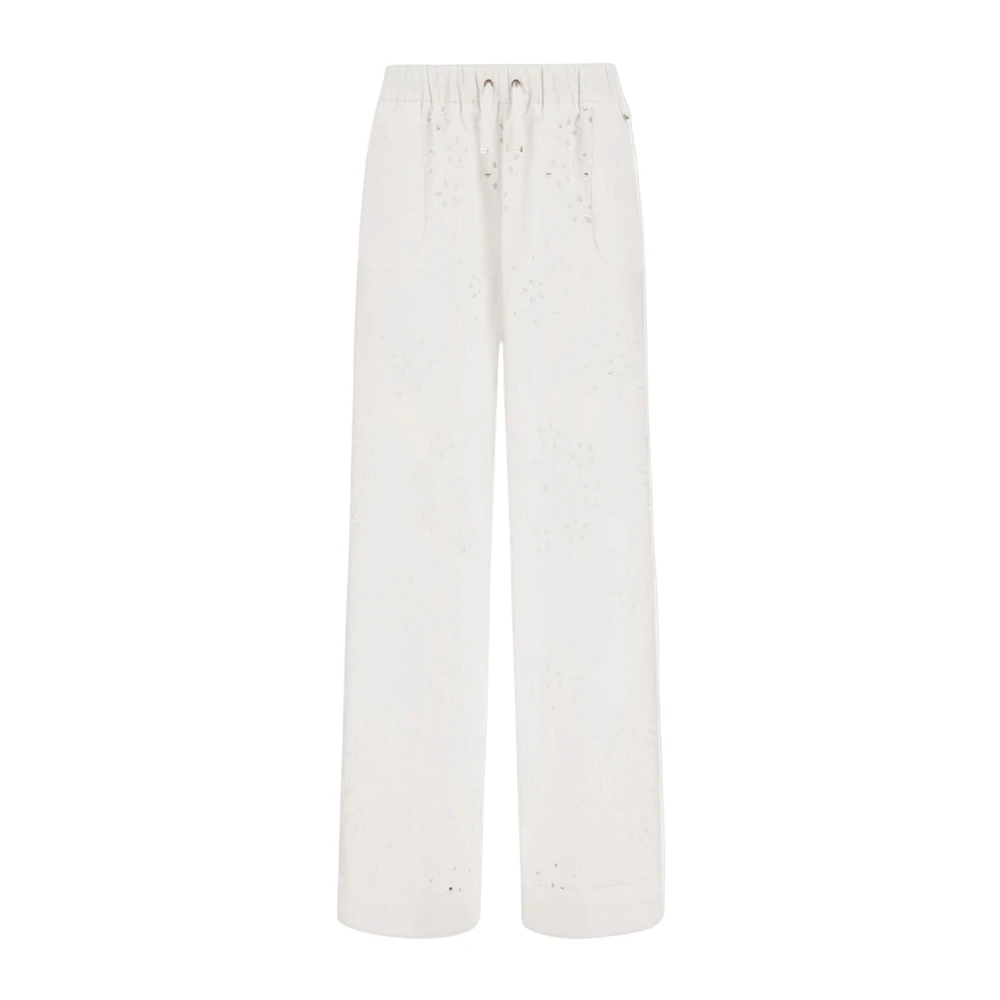 Herno Damen Weiß - Broderie Pants - Trousers - 2XL