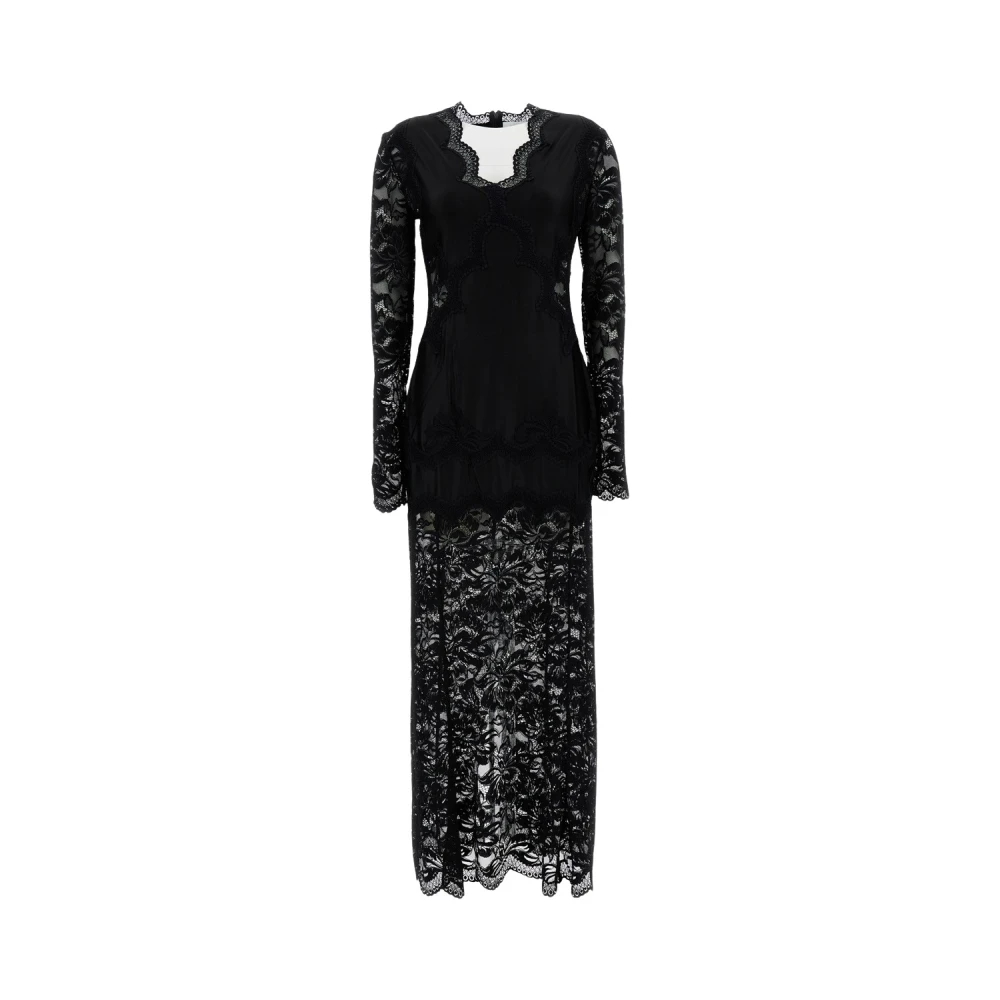 Rabanne Damen Schwarz - Langes Spitzenkleid - Dresses - K - Xs